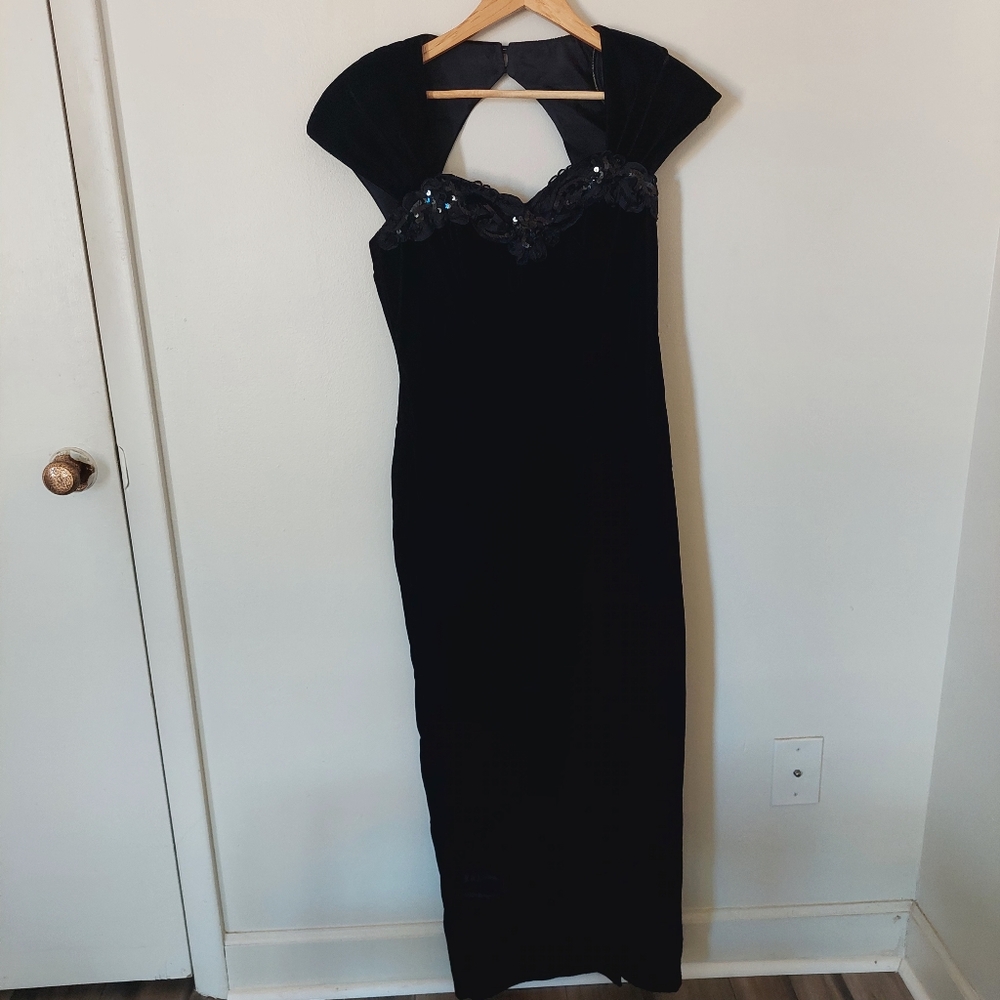 Vintage Y2k Elegant Black Evening Dress Prom